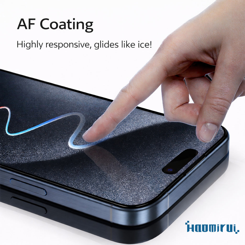 Haomirui AR High-Transparency 3D Tempered Glass Screen Protector for iPhone 17 Series — Magnetron Sputtering Process, Up to 97% Light Transmittance, <0.5% Reflectance