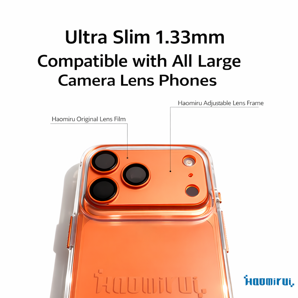 Haomirui Camera Lens Protector for iPhone 17 Series, Ultra-Thin 1.33mm Frosted Base Plate, Invisible Fit, Anti-Fingerprint, Precision Cutouts, Compatible with Most Large-Cutout Cases