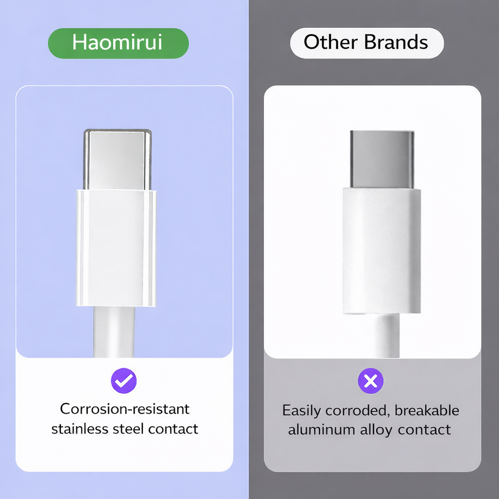 Haomirui 65W PD Fast Charging Cable | Dual USB-C Braided Cable | Designed for iPhone 17 Series | Charge & Data Sync